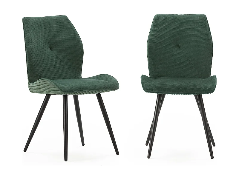 Set di 2 sedie in tessuto con gambe in metallo nero L45 cm - ADAYA