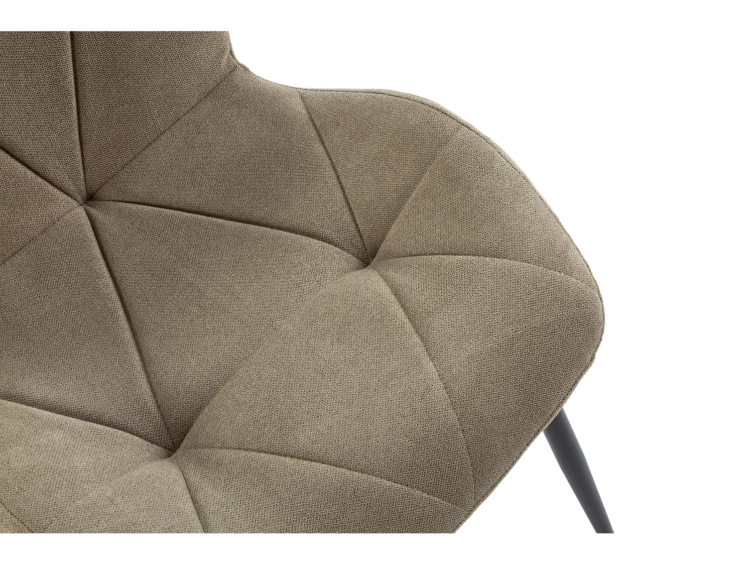 Lot de 4 chaises en tissu avec pieds en métal noir L47,5 cm - LUNA