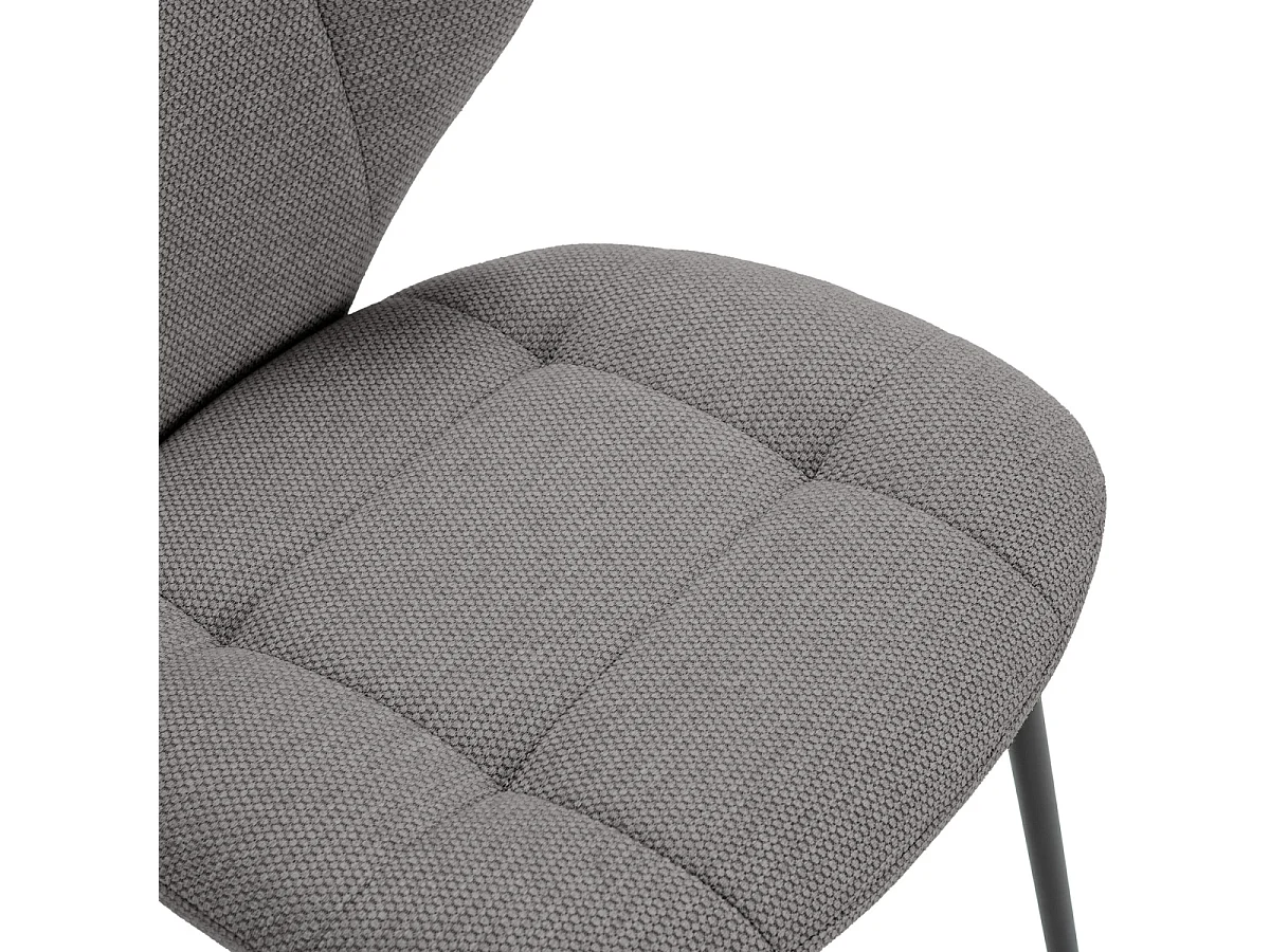 Set van 2 stoelen in stof met zwarte metalen poten L50 cm - LUCY