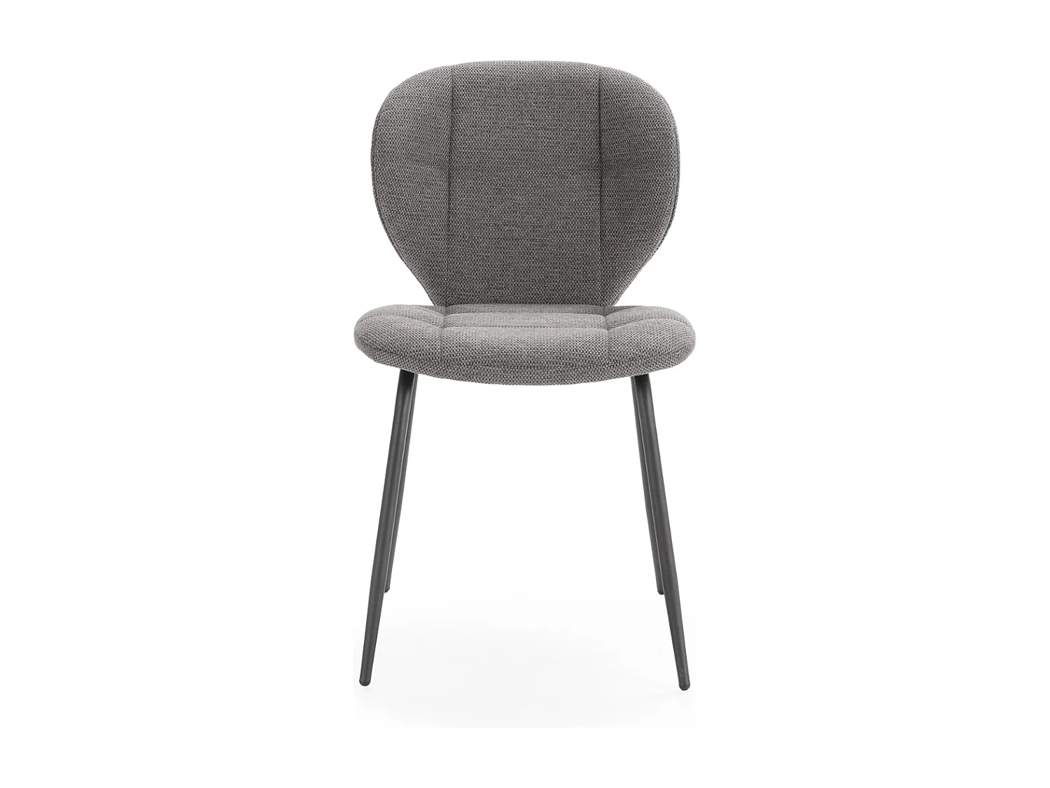 Lot de 2 chaises en tissu avec pieds en métal noir L50 cm - LUCY