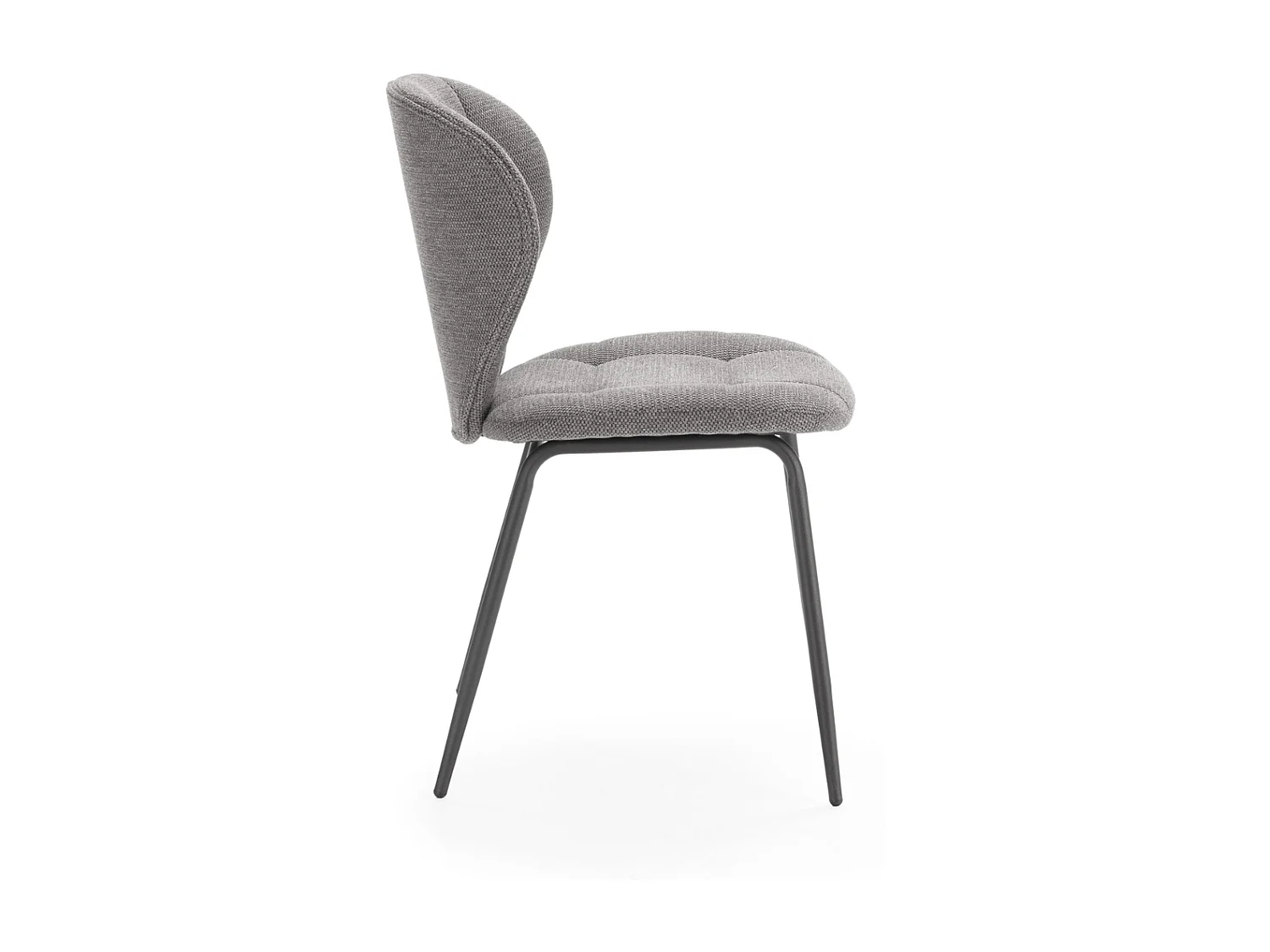 Lot de 2 chaises en tissu avec pieds en métal noir L50 cm - LUCY