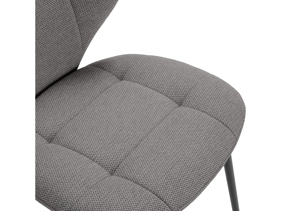 Lot de 2 chaises en tissu avec pieds en métal noir L50 cm - LUCY