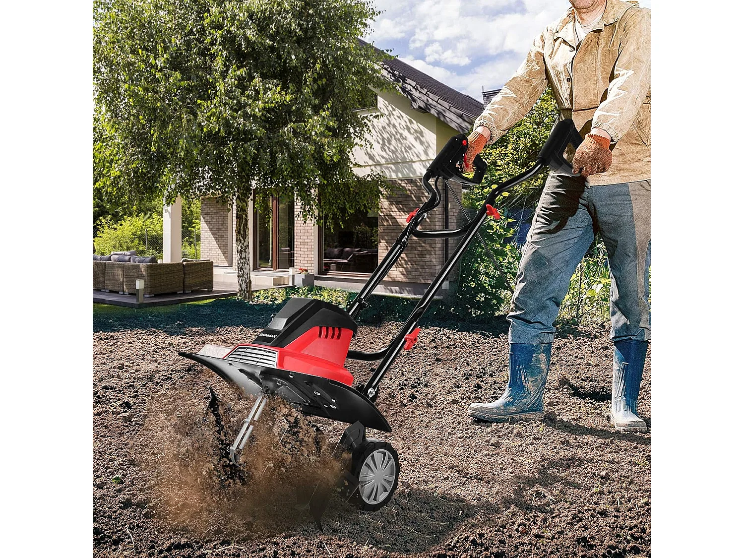 Elektrische grondfrees, tuinfrees, 6 hakmessen, 1500 W, 22 cm werkdiepte, 43 cm werkbreedte, 400 omw/mSF5709