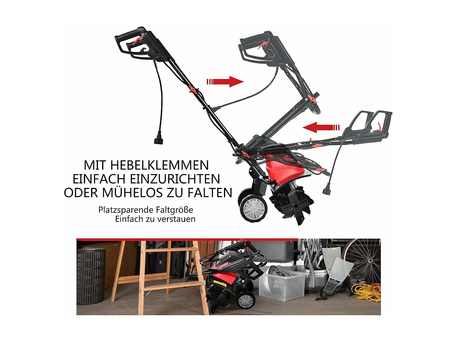 Elektrische grondfrees, tuinfrees, 6 hakmessen, 1500 W, 22 cm werkdiepte, 43 cm werkbreedte, 400 omw/mSF5709
