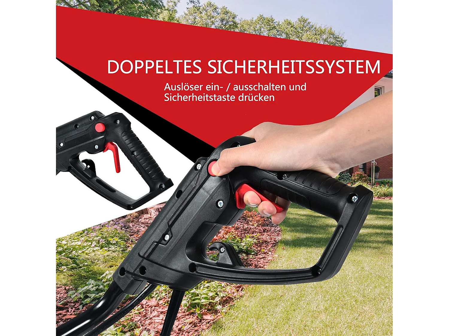 Elektrische grondfrees, tuinfrees, 6 hakmessen, 1500 W, 22 cm werkdiepte, 43 cm werkbreedte, 400 omw/mSF5709