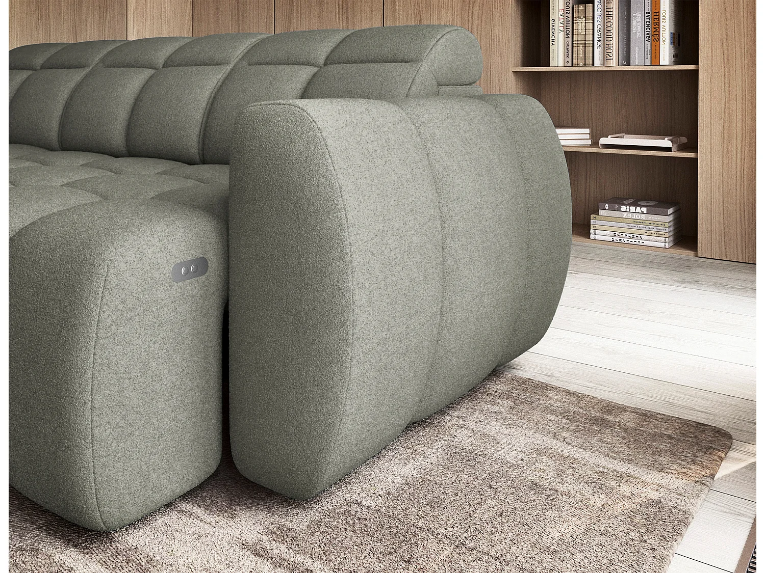 Divano d'angolo Vineam L/Tessuto/Verde