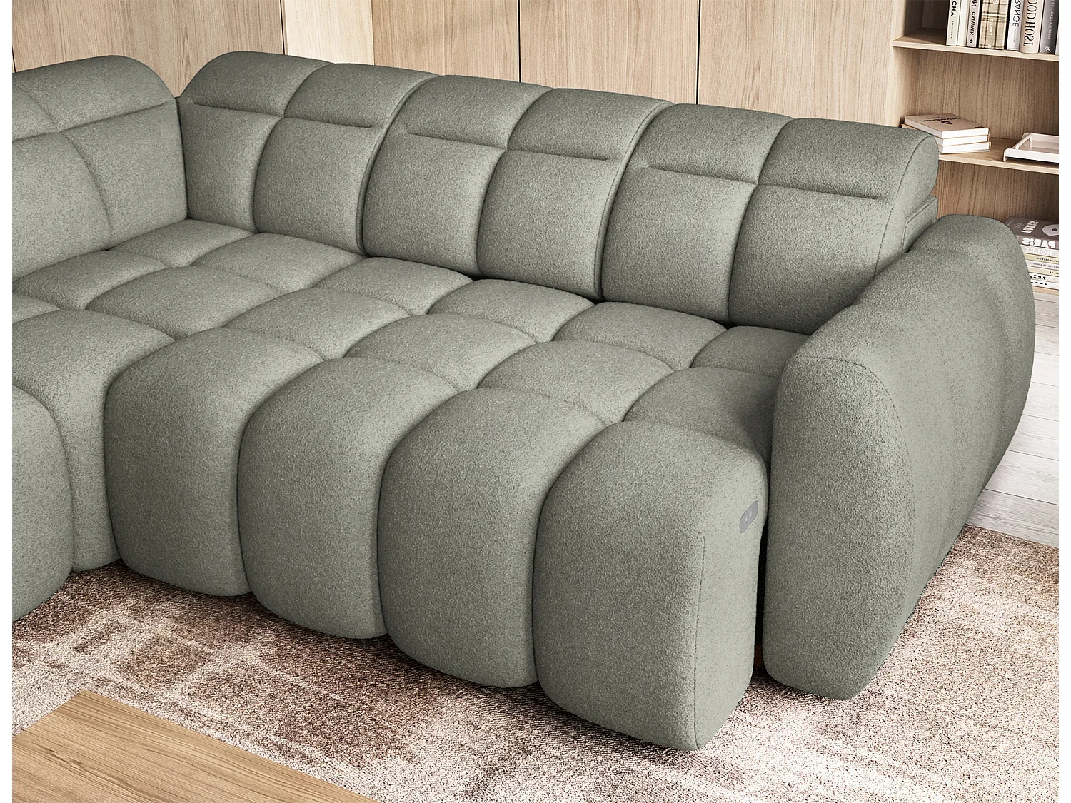 Divano d'angolo Vineam L/Tessuto/Verde