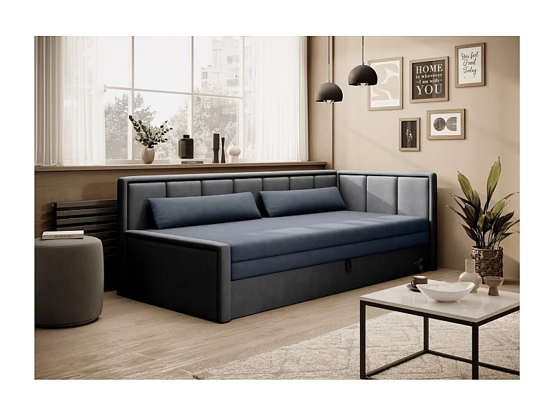 3 Pers. Canapé Fulgeo R/Tissu/Anthracite&Bleu