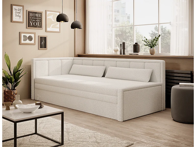 3 Pers. Couch Fulgeo L/Stoffbezug-Bouclé/Weiss