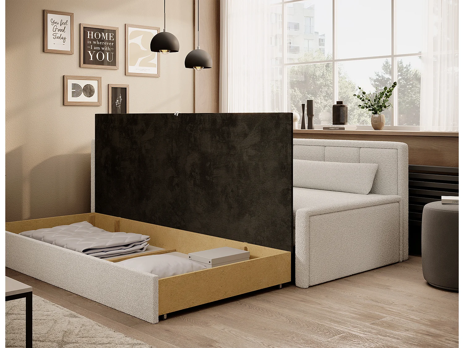 3 Pers. Canapé Fulgeo L/Tissu-Bouclé/Blanc