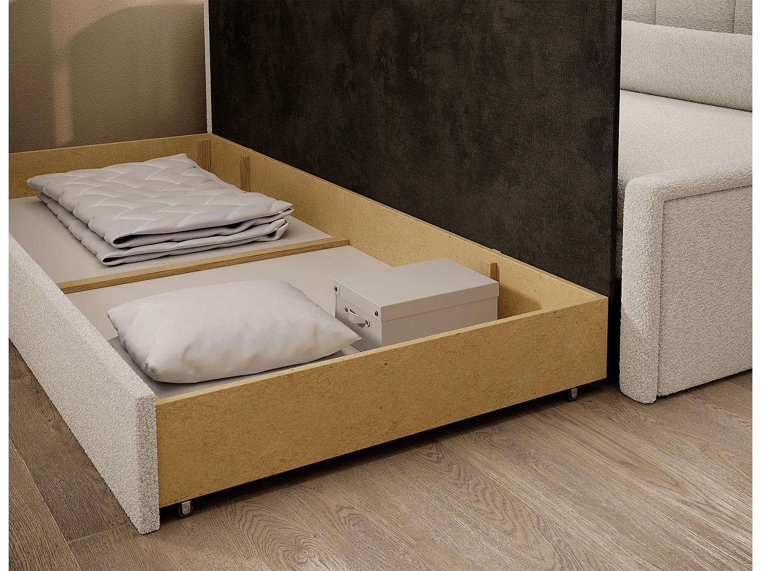 3 Pers. Canapé Fulgeo L/Tissu-Bouclé/Blanc