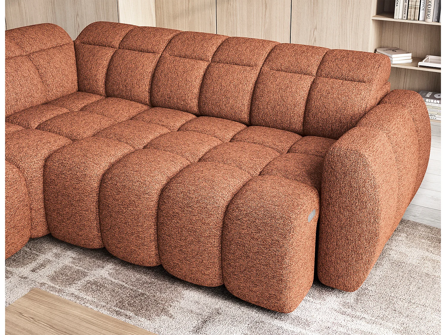 Canapé Corner Vineam L/Tissu/Bordeaux