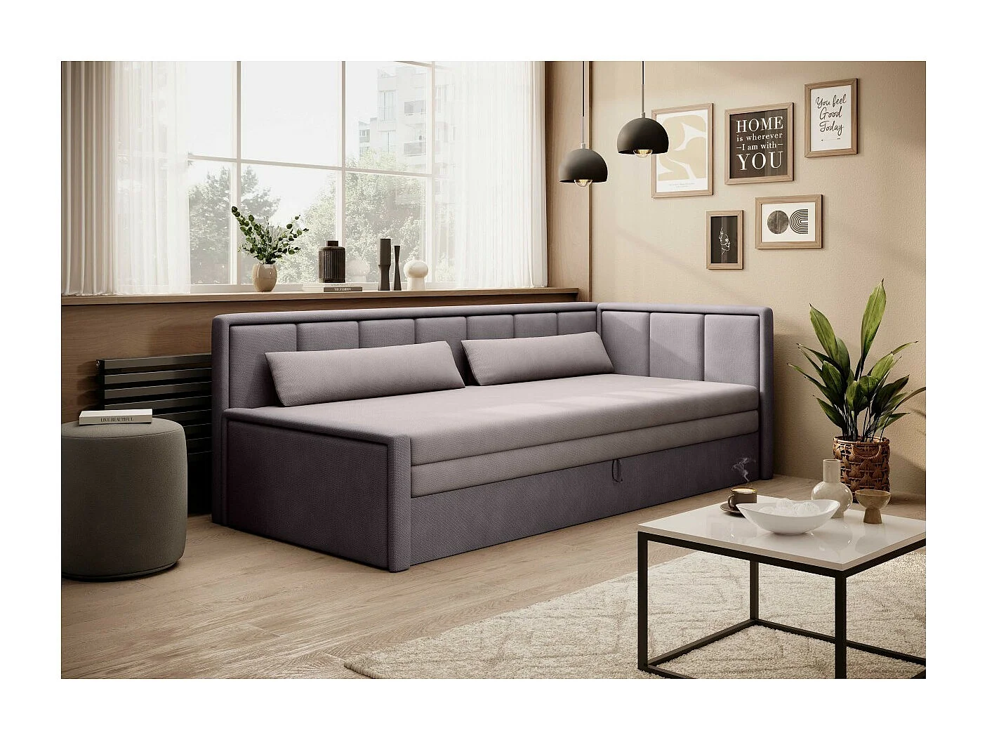 Couch Fulgeo R/Stoffbezug/Lila&Pink