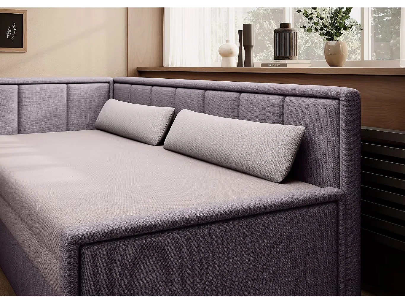 Couch Fulgeo R/Stoffbezug/Lila&Pink