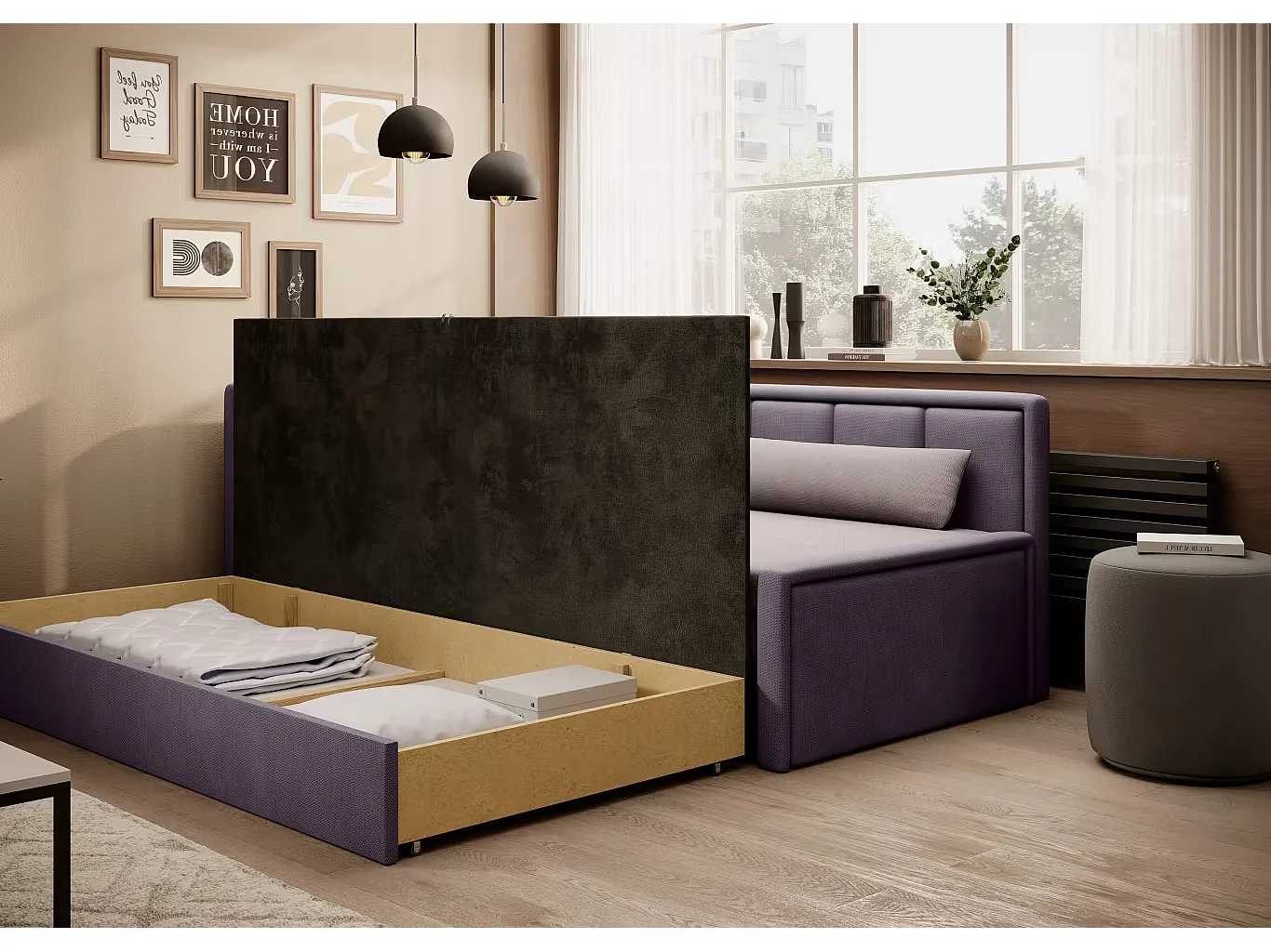 Couch Fulgeo R/Stoffbezug/Lila&Pink