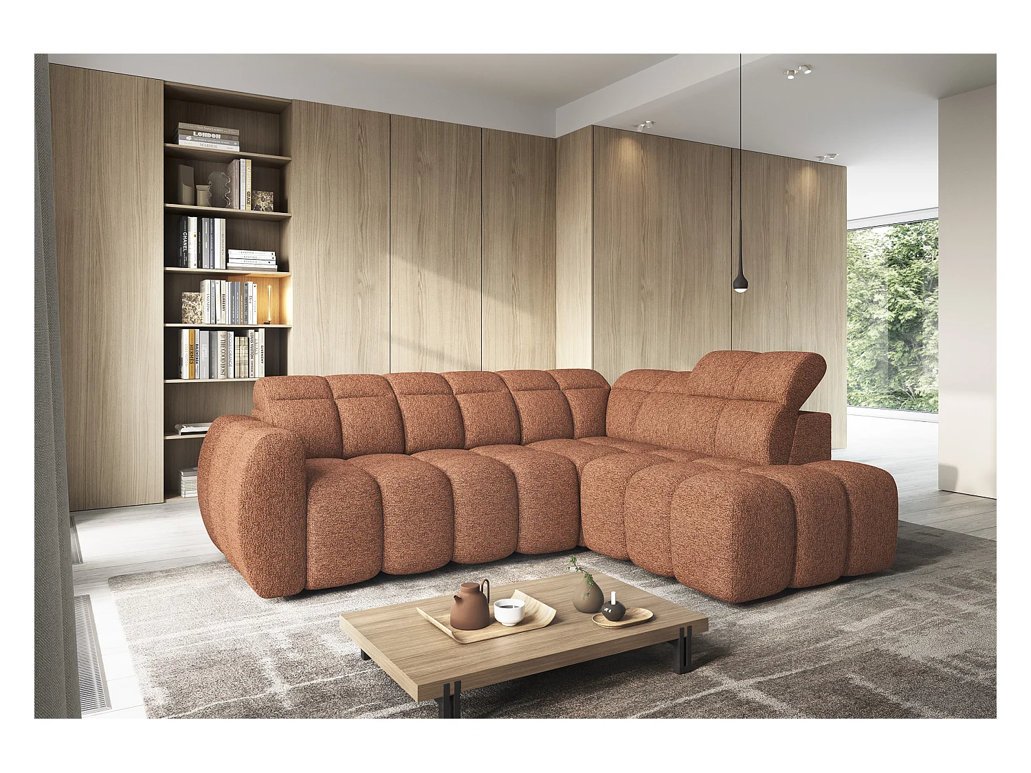 Ecksofa Vineam R/Stoffbezug/Bordeaux
