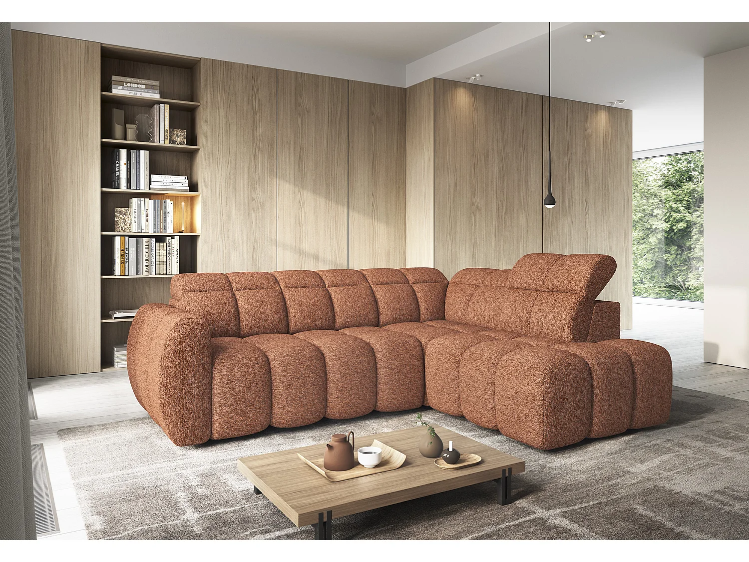 Ecksofa Vineam R/Stoffbezug/Bordeaux
