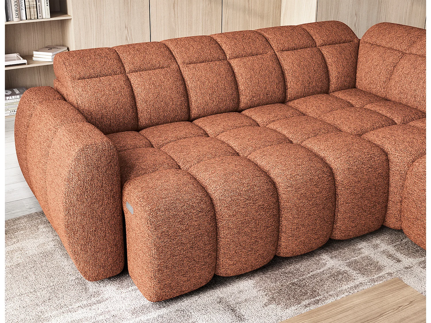 Ecksofa Vineam R/Stoffbezug/Bordeaux