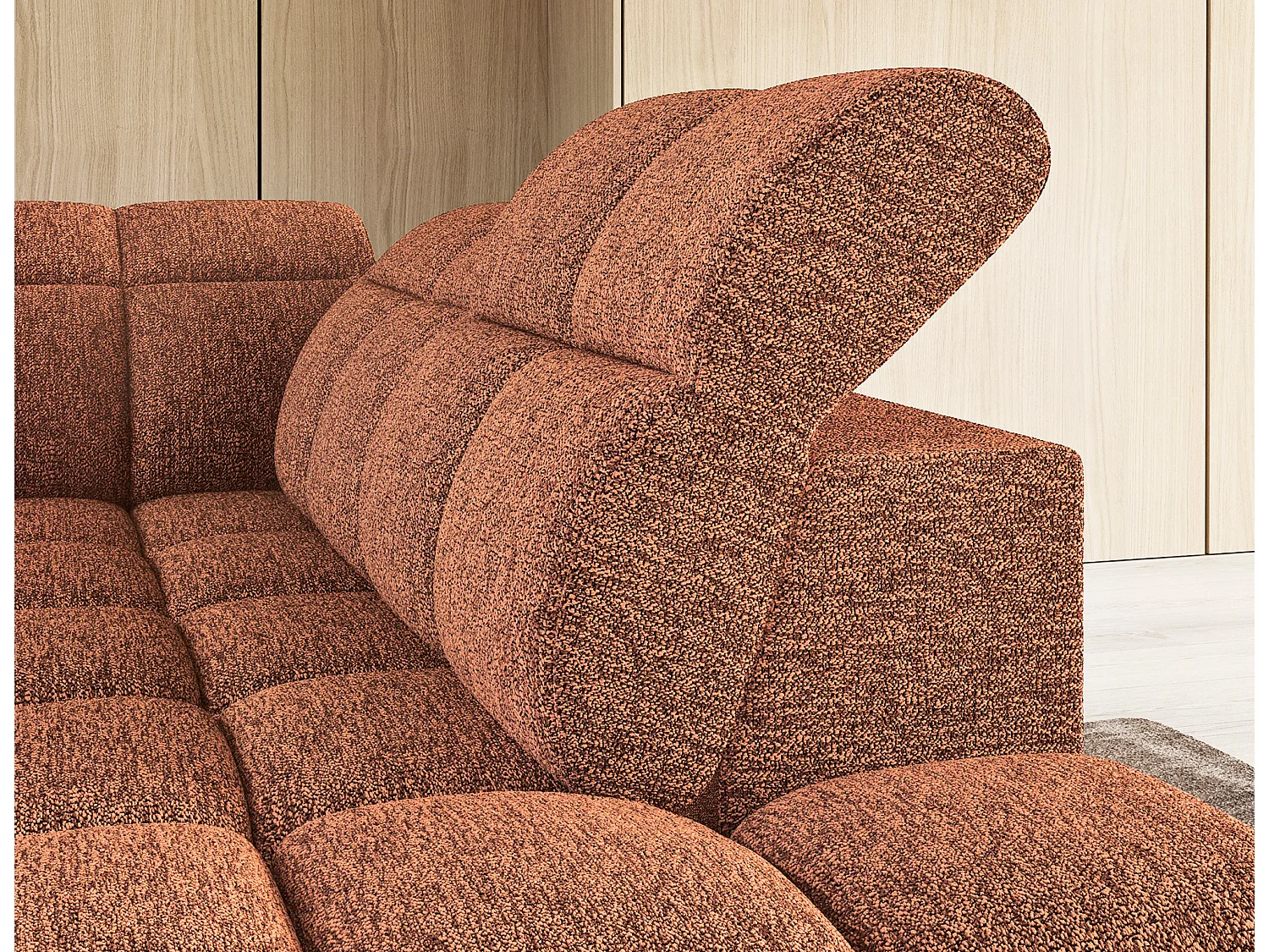 Ecksofa Vineam R/Stoffbezug/Bordeaux