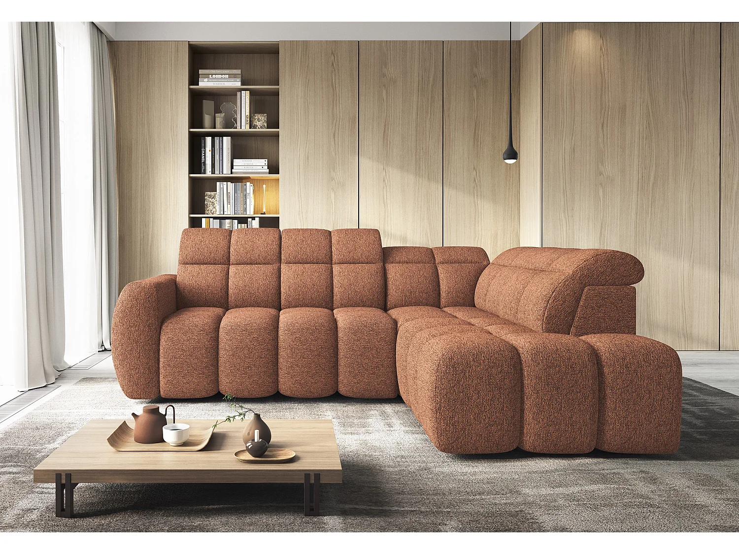 Ecksofa Vineam R/Stoffbezug/Bordeaux