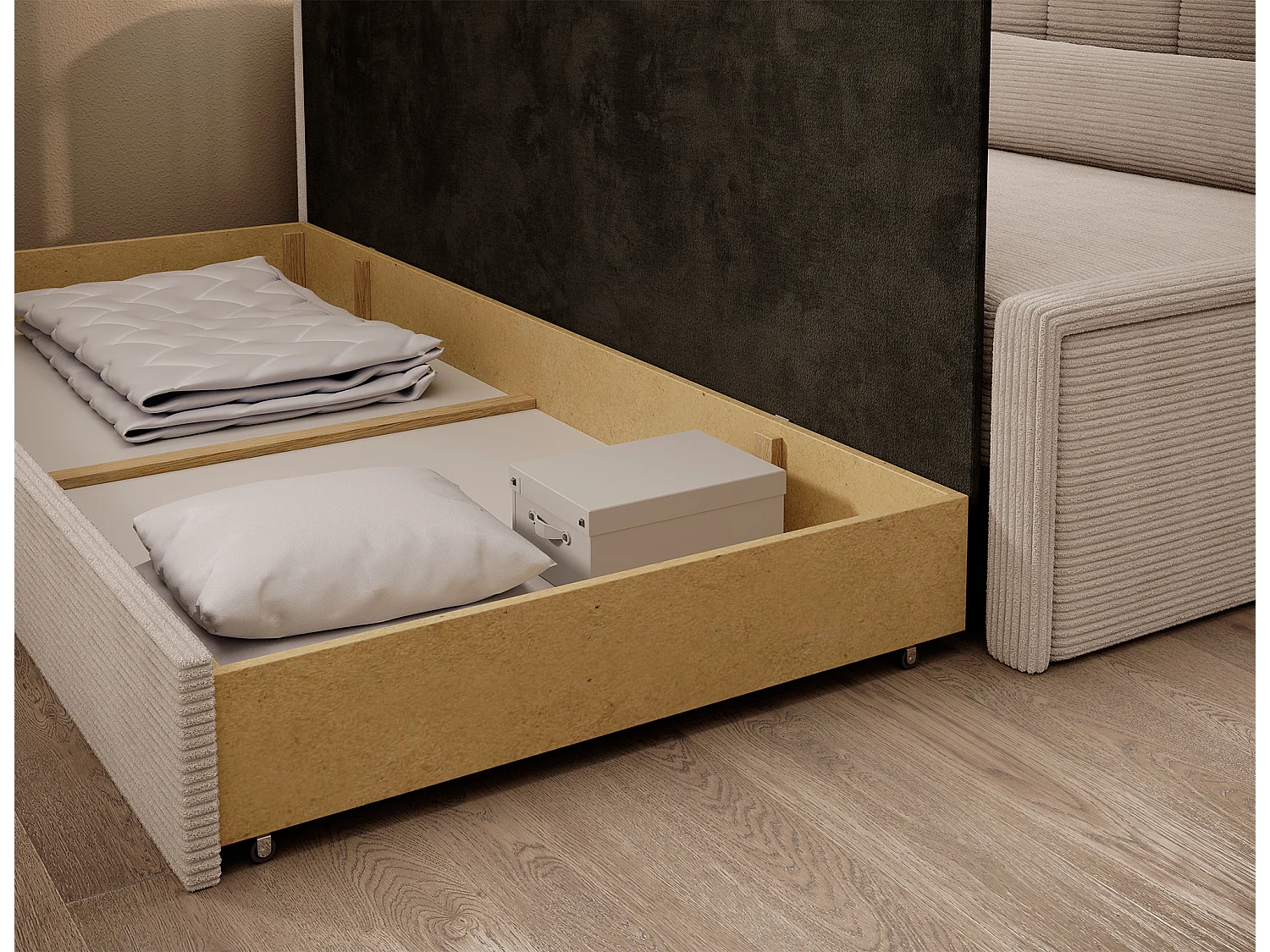 3 personnes Canapé Fulgeo L/Tissu/Beige