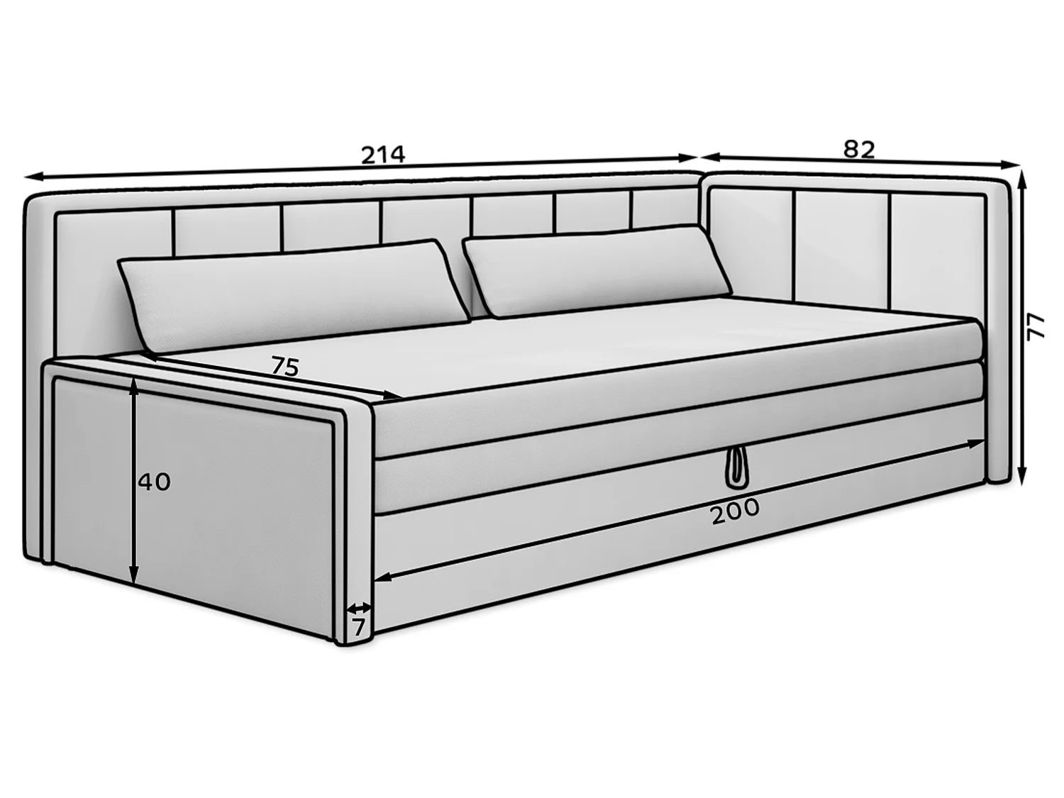 3 personnes Canapé Fulgeo L/Tissu/Beige