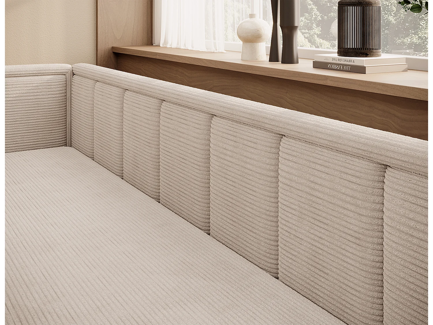 3 personnes Canapé Fulgeo L/Tissu/Beige