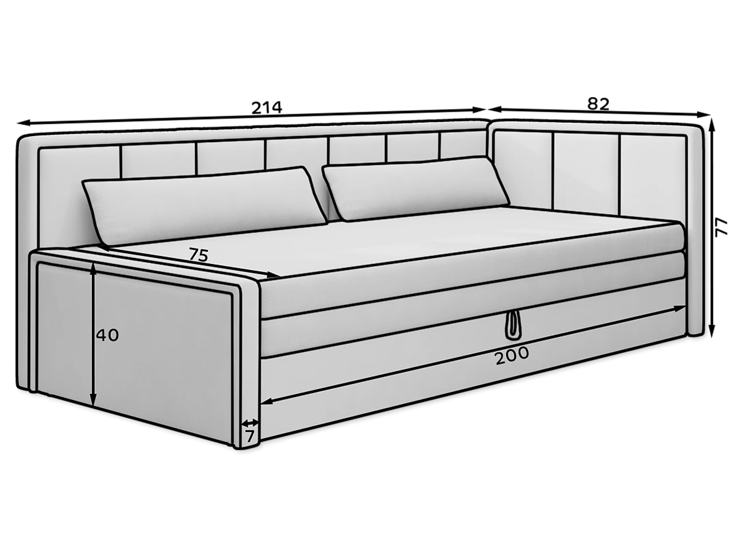 3 personnes Canapé Fulgeo L/Tissu/Beige