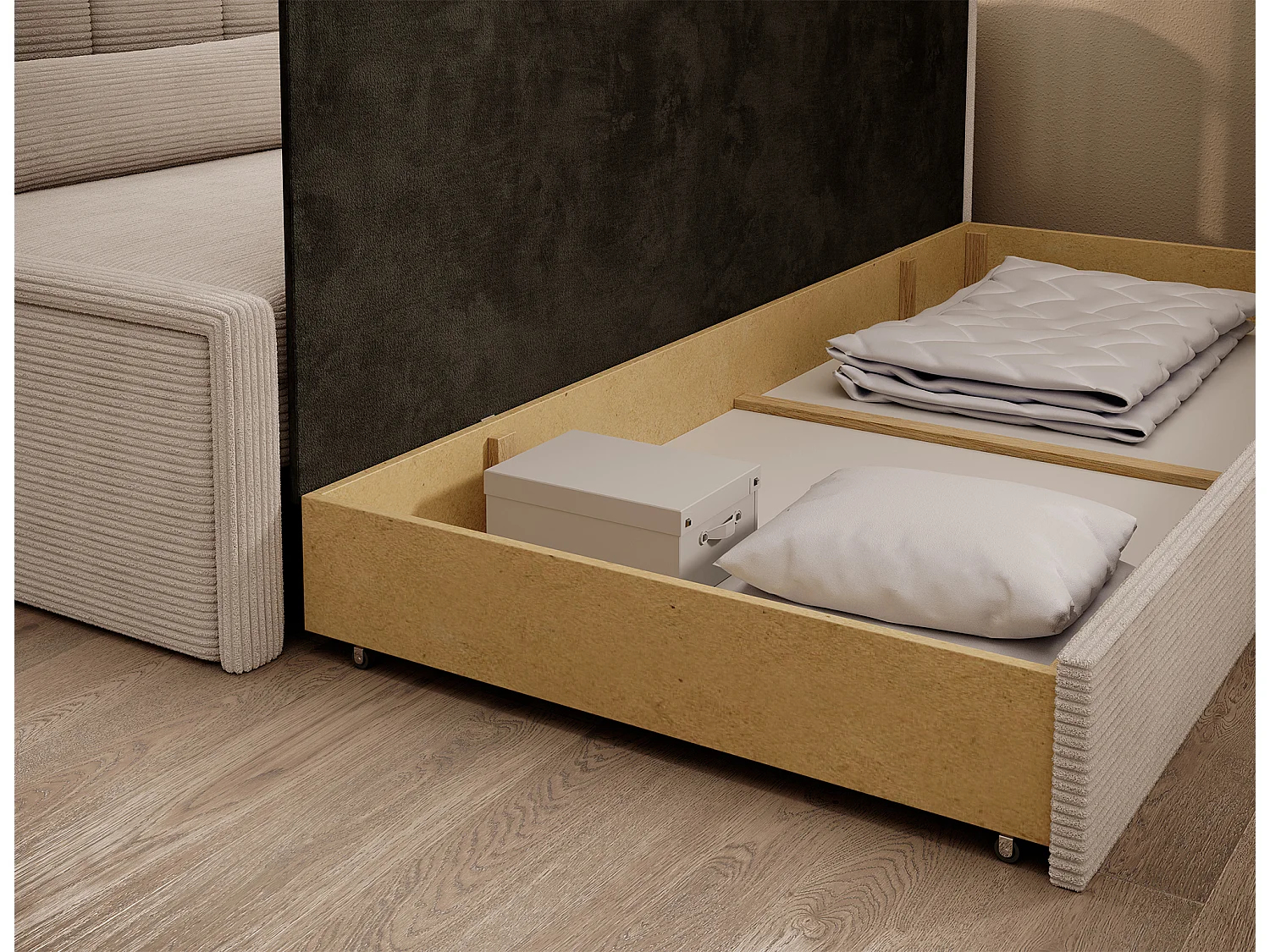 3 Pers. Couch Fulgeo R/Stoffbezug-Bouclé/Beige