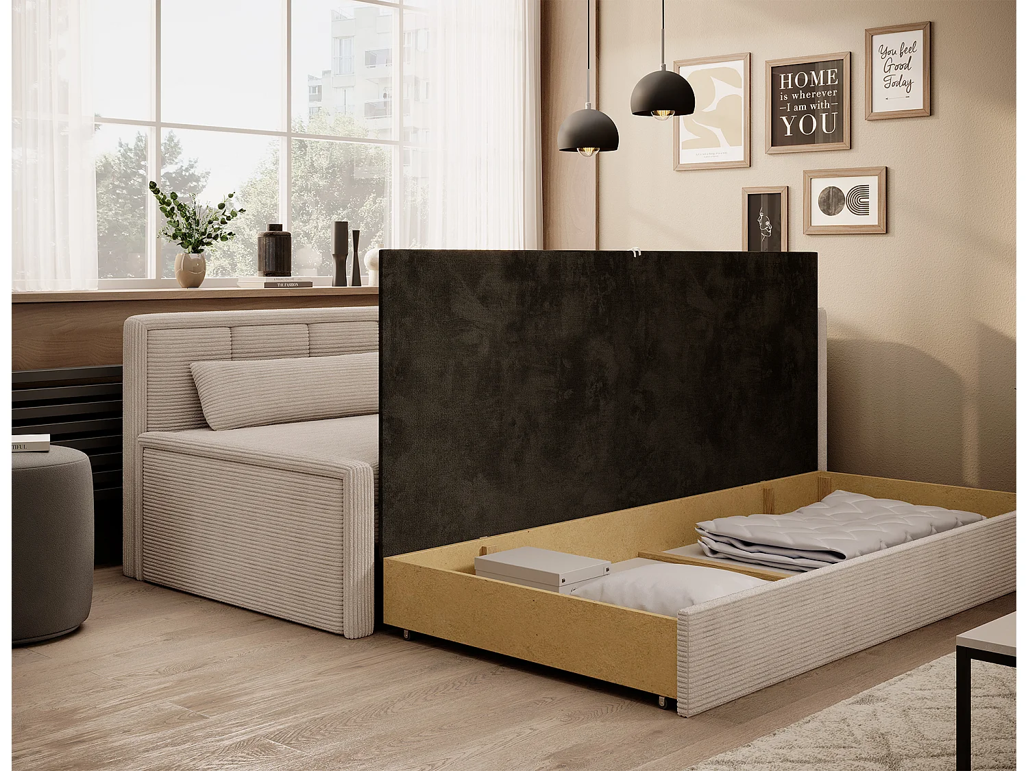 3 Pers. Couch Fulgeo R/Stoffbezug-Bouclé/Beige