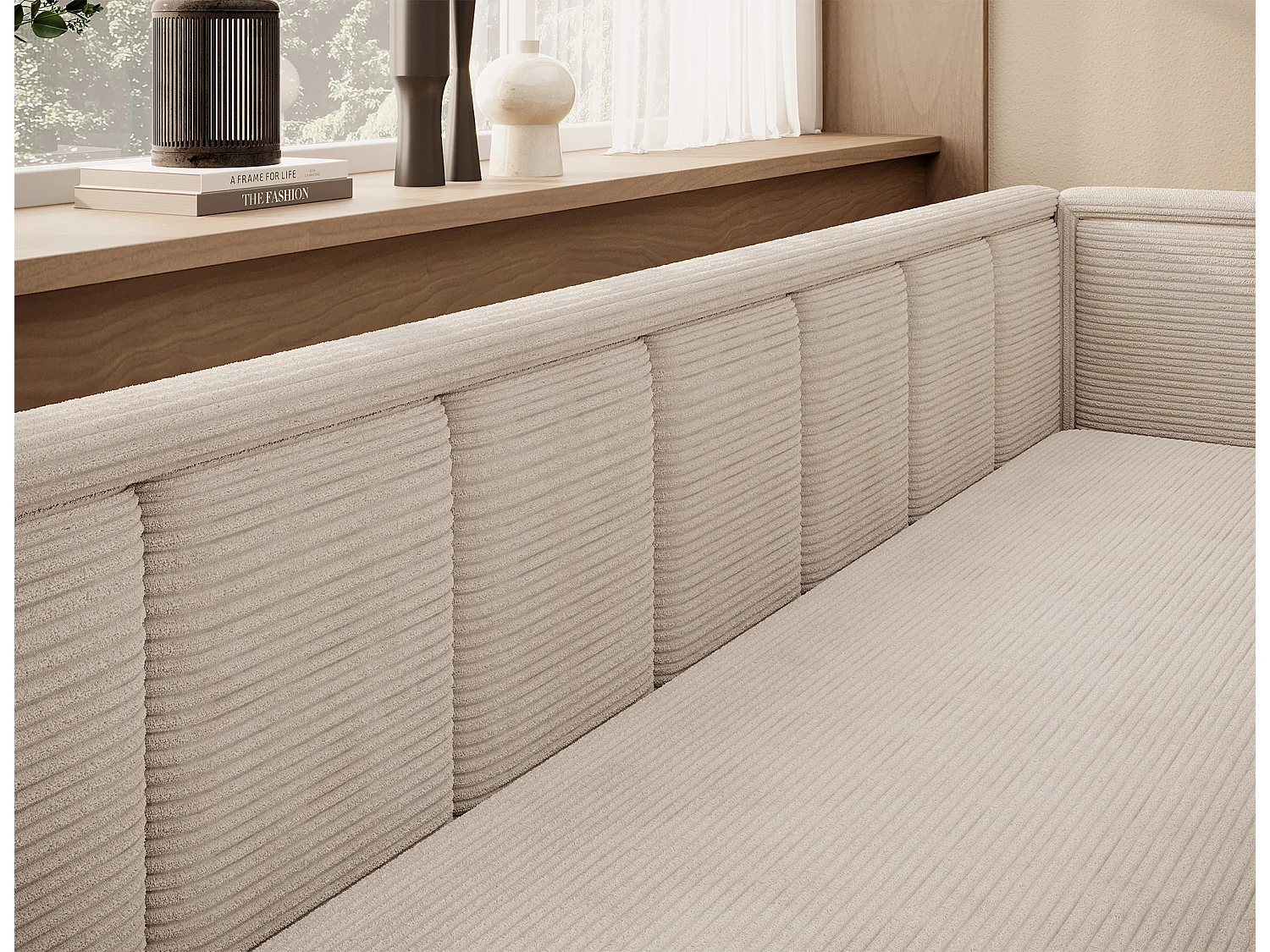 3 Pers. Canapé Fulgeo R/Tissu-Bouclé/Beige