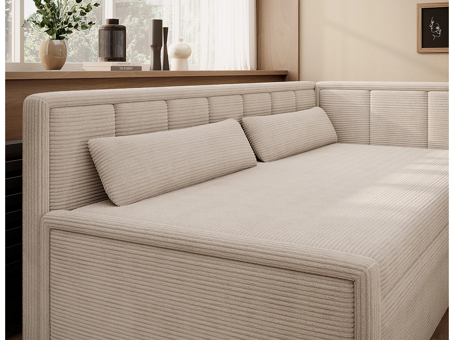 3 Pers. Canapé Fulgeo R/Tissu-Bouclé/Beige