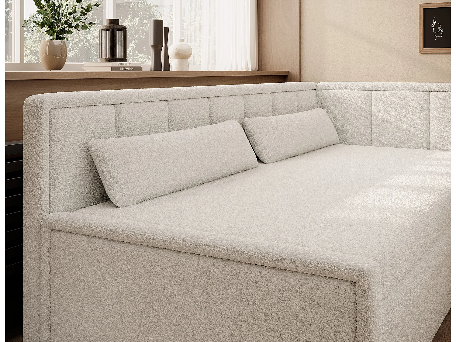 3 Pers. Divano Fulgeo R/Tessuto-Bouclé/Beige