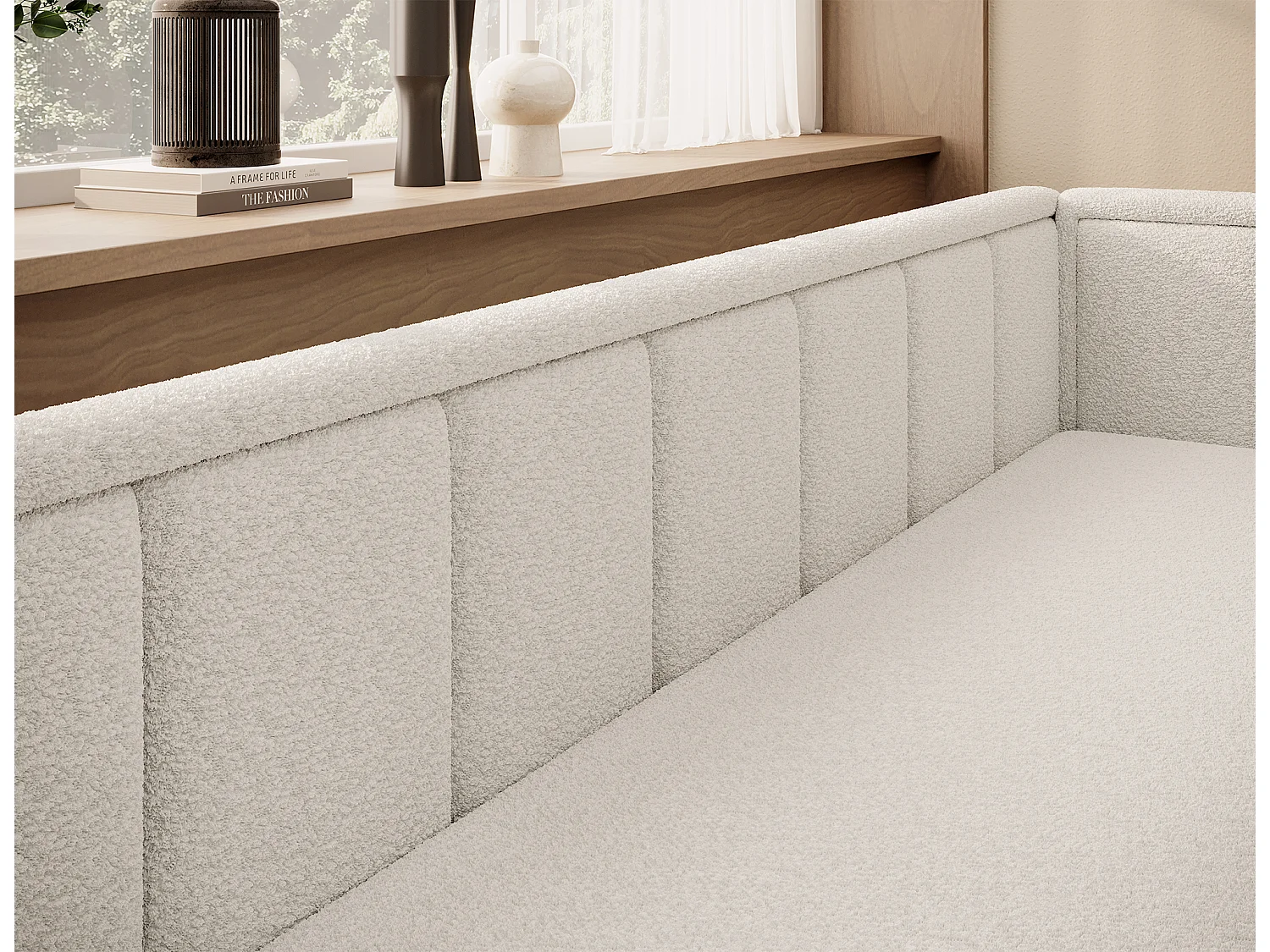 3 Pers. Divano Fulgeo R/Tessuto-Bouclé/Beige