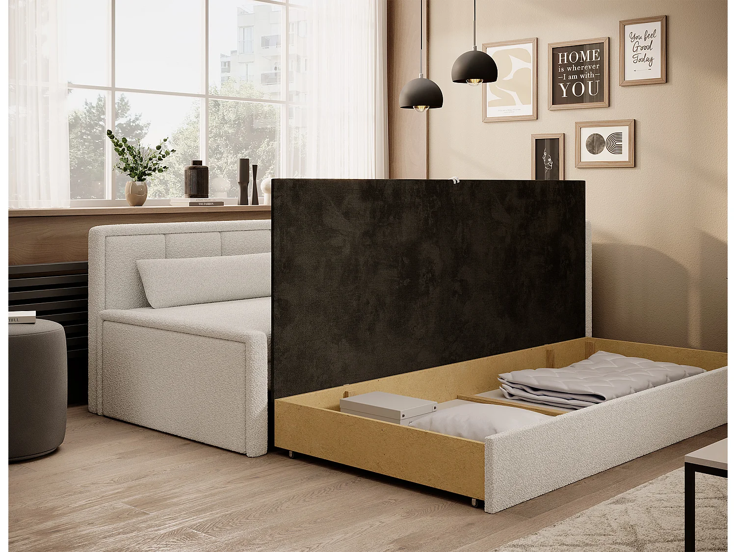 3 Pers. Divano Fulgeo R/Tessuto-Bouclé/Beige