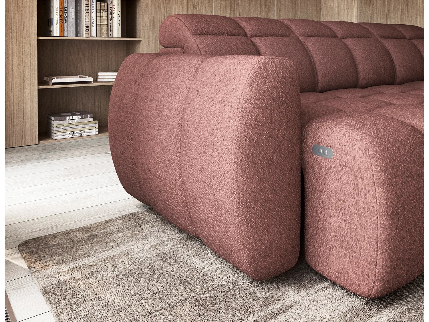 Canapé Corner Vineam R/Tissu/Bordeaux
