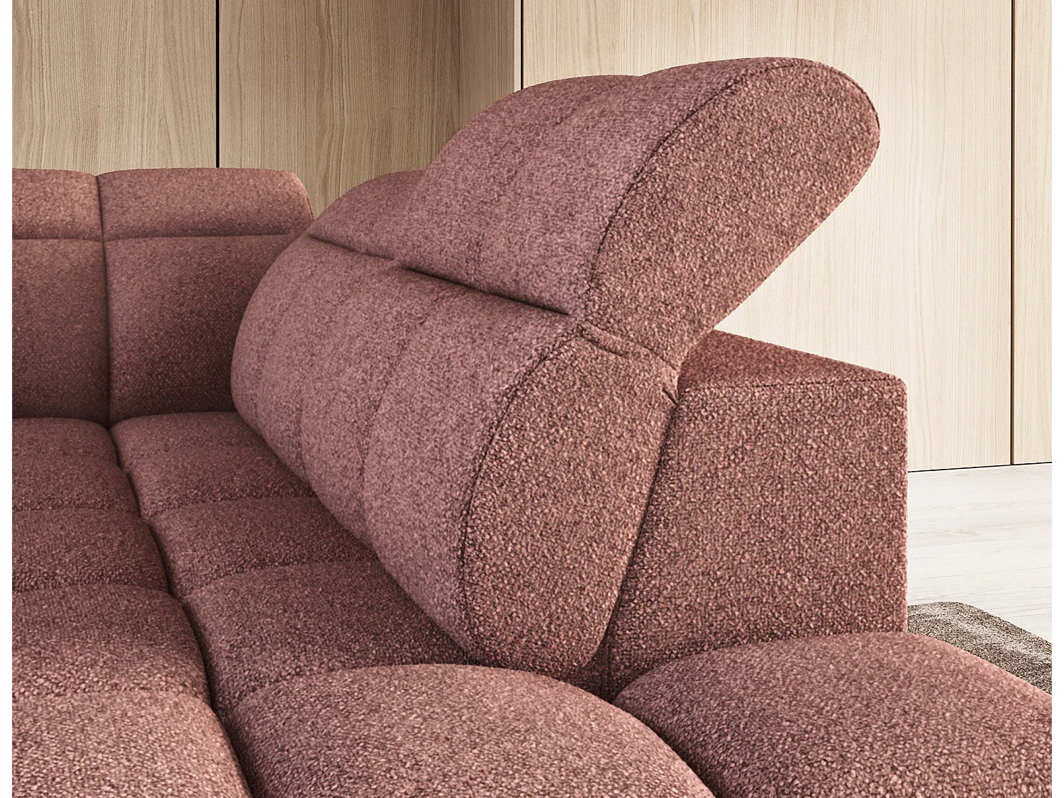 Canapé Corner Vineam R/Tissu/Bordeaux