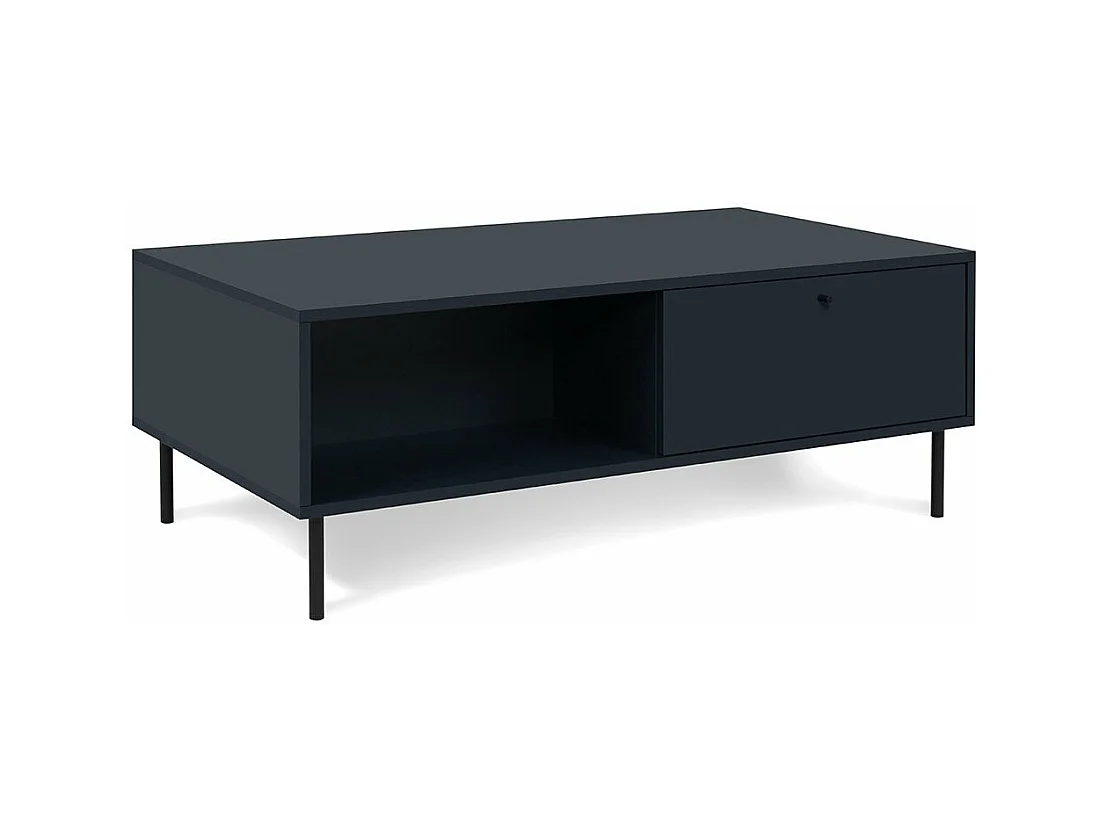 Table basse 2 tiroirs et 2 niches  bleu royal L110 cm - BOGOTA