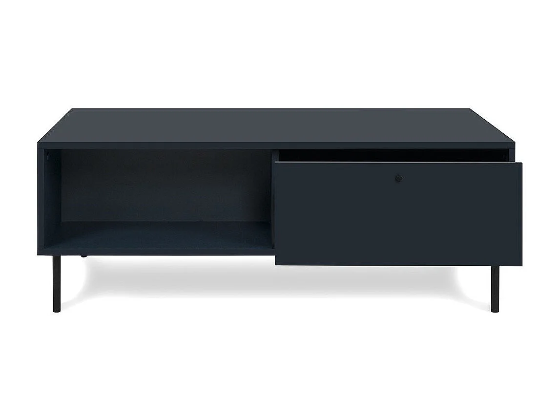 Table basse 2 tiroirs et 2 niches  bleu royal L110 cm - BOGOTA