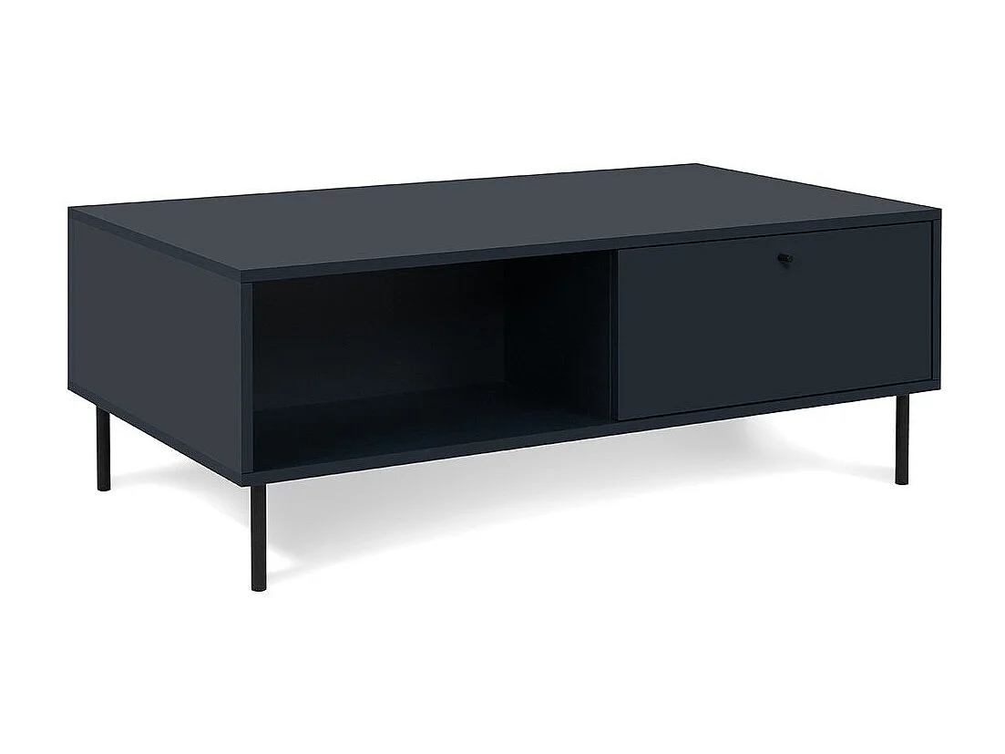 Table basse 2 tiroirs et 2 niches  bleu royal L110 cm - BOGOTA