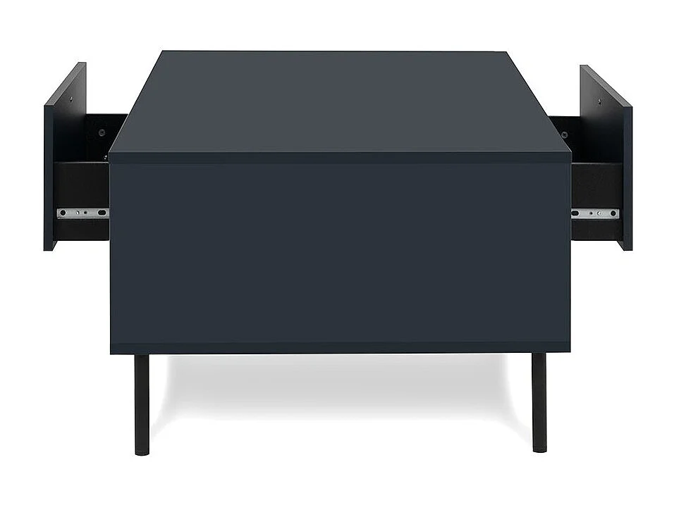 Table basse 2 tiroirs et 2 niches  bleu royal L110 cm - BOGOTA