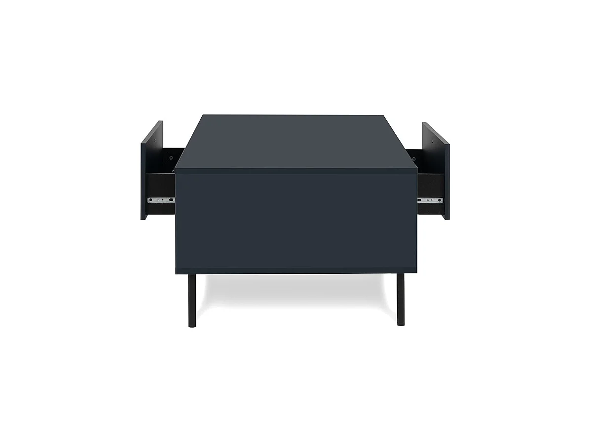 Table basse 2 tiroirs et 2 niches  bleu royal L110 cm - BOGOTA