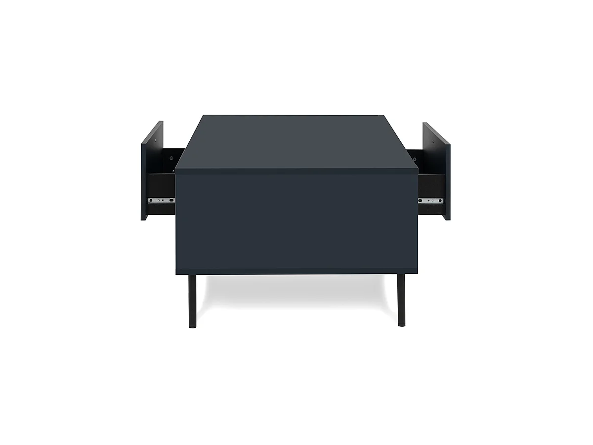 Table basse 2 tiroirs et 2 niches  bleu royal L110 cm - BOGOTA