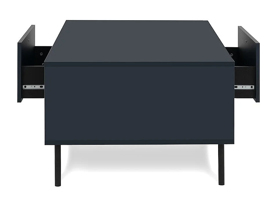 Table basse 2 tiroirs et 2 niches  bleu royal L110 cm - BOGOTA