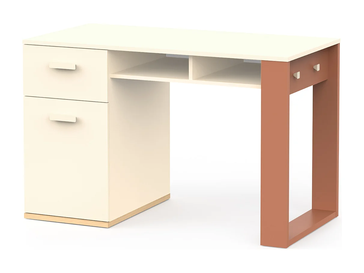 Bureau met 1 deur, 1 lade en 2 open vakken L120 cm - CAMILLIA
