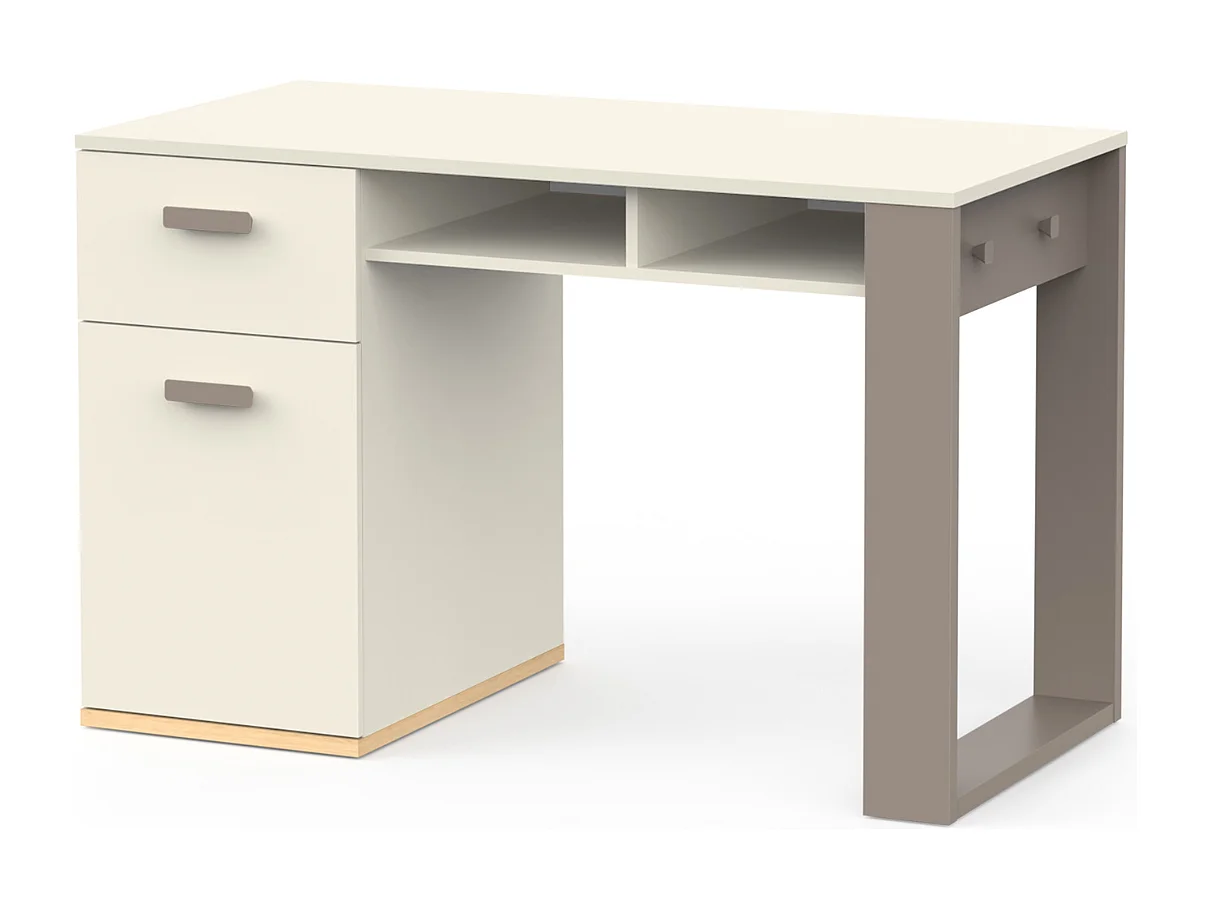 Bureau met 1 deur, 1 lade en 2 open vakken L120 cm - CAMILLIA