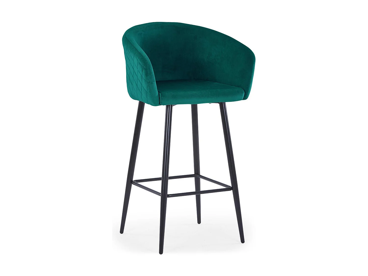 Lot de 2 chaises de bar Bobby Velours Vert