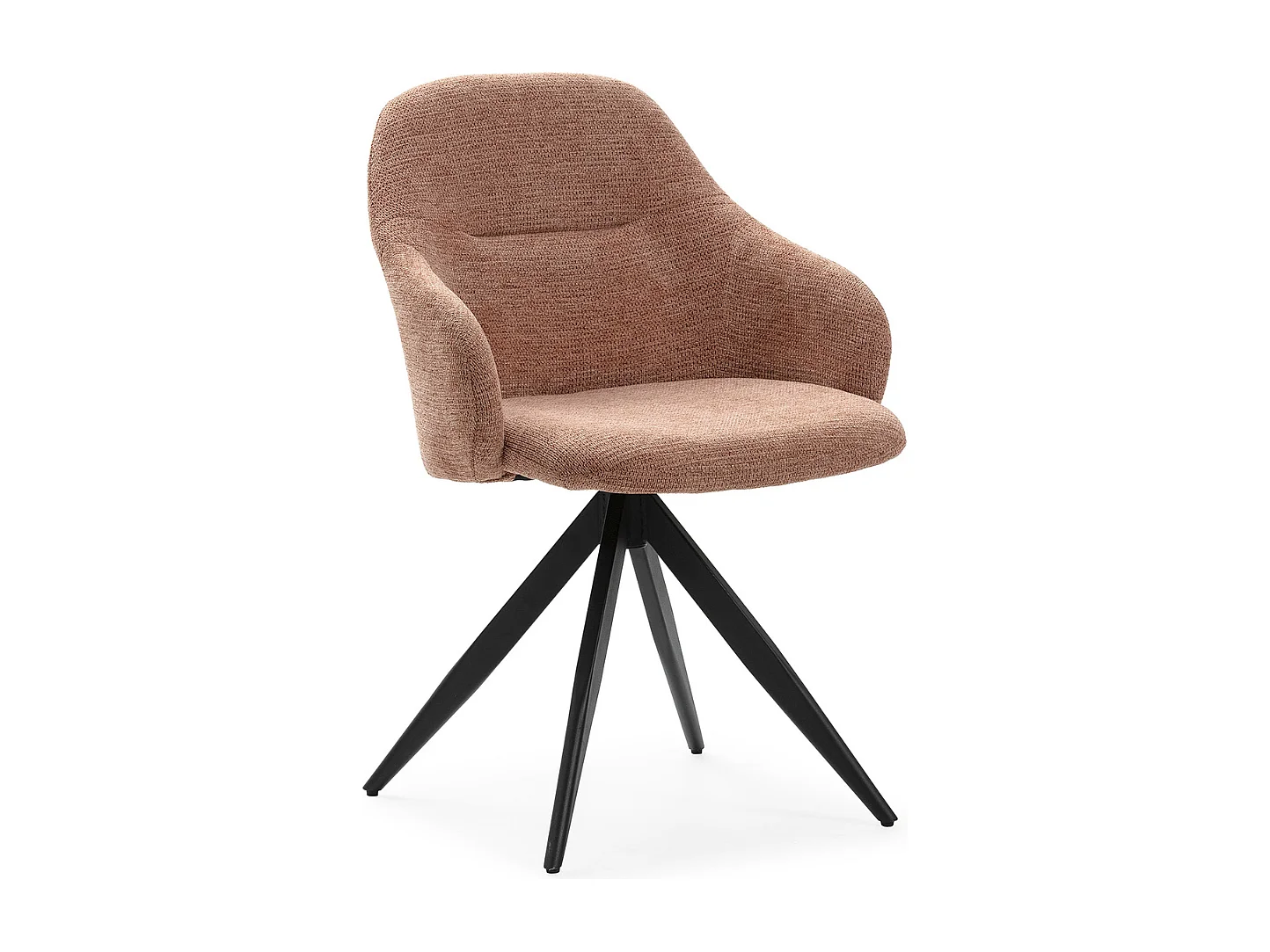 Lot de 2 fauteuils pivotants en tissu avec pieds en métal noir - TAMARA