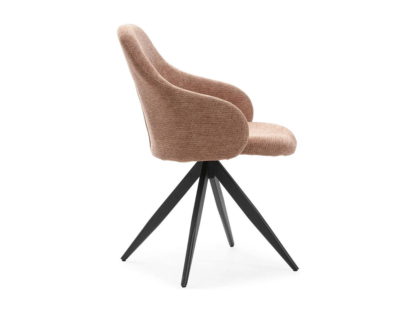 Lot de 2 fauteuils pivotants en tissu avec pieds en métal noir - TAMARA