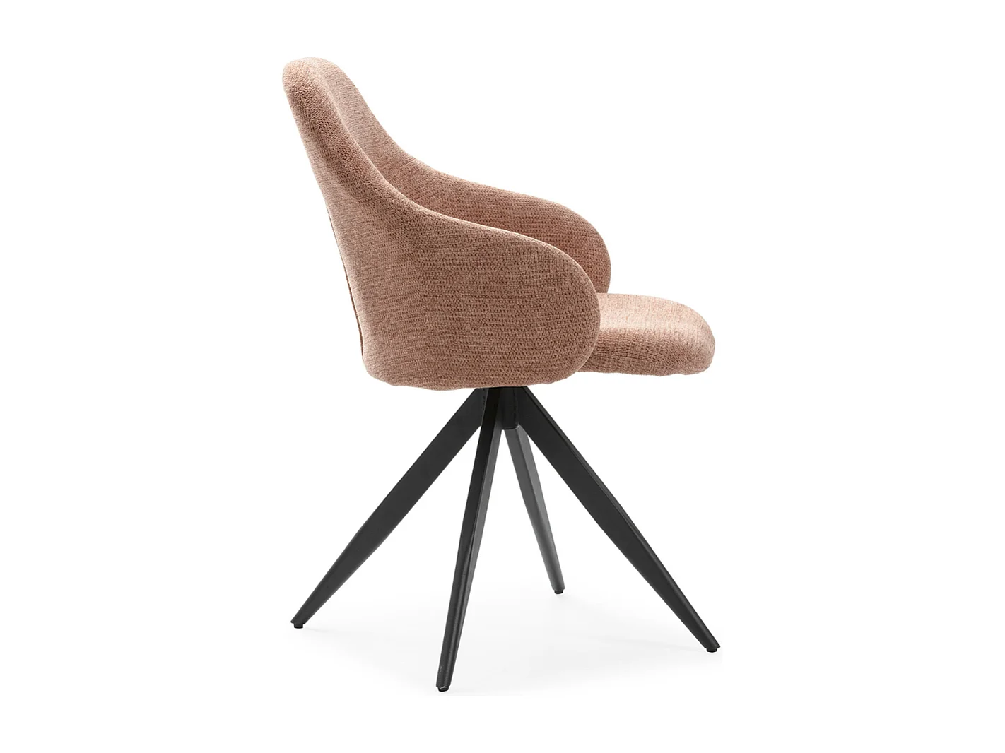 Set di 2 poltrone girevoli in tessuto con gambe in metallo nero - TAMARA